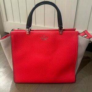 Kate Spade Vibrant Red and Cream Tote